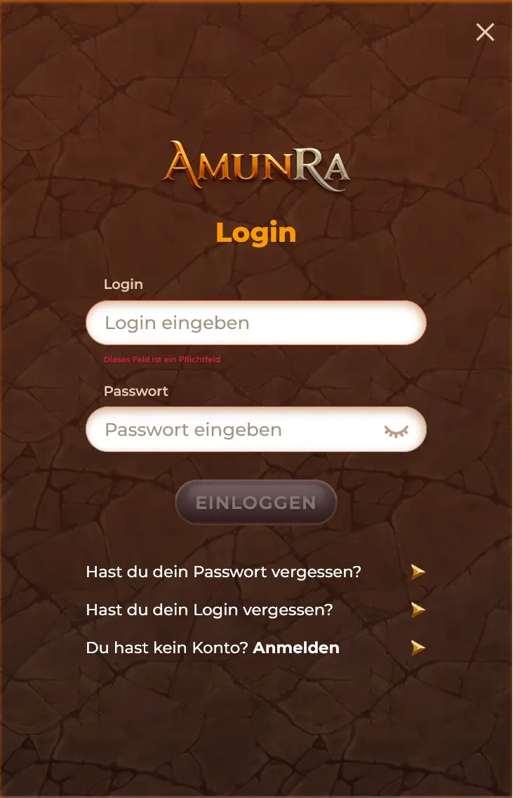 amunra casino login